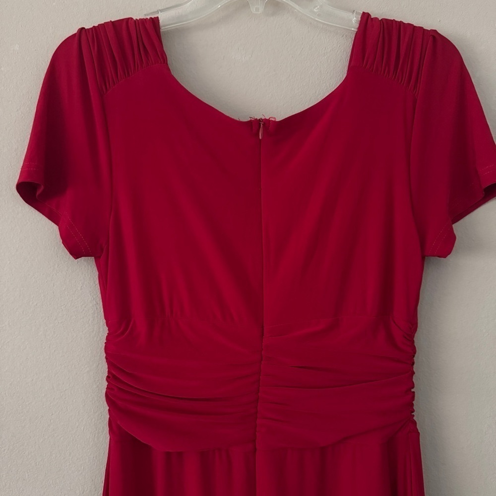 Anny Lee Red Fit and Flare Column Shape Dress M - Picture 8 of 8